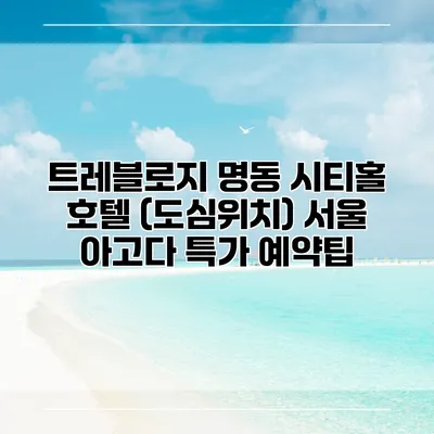 트레블로지 명동 시티홀 호텔 (도심위치) 서울 아고다 특가 예약팁