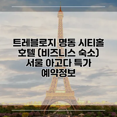 트레블로지 명동 시티홀 호텔 (비즈니스 숙소) 서울 아고다 특가 예약정보
