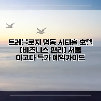 트레블로지 명동 시티홀 호텔 (비즈니스 편리) 서울 아고다 특가 예약가이드