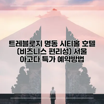 트레블로지 명동 시티홀 호텔 (비즈니스 편리성) 서울 아고다 특가 예약방법