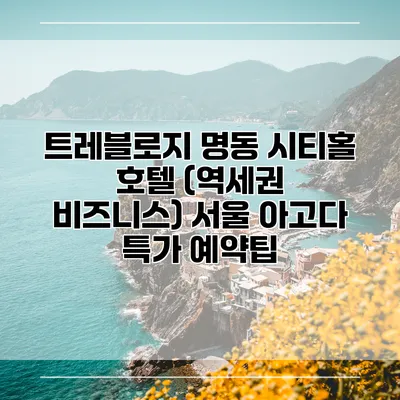 트레블로지 명동 시티홀 호텔 (역세권 비즈니스) 서울 아고다 특가 예약팁