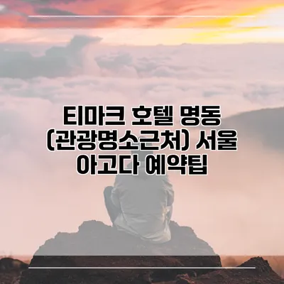 티마크 호텔 명동 (관광명소근처) 서울 아고다 예약팁