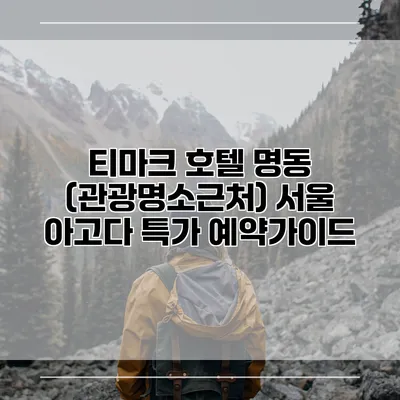 티마크 호텔 명동 (관광명소근처) 서울 아고다 특가 예약가이드
