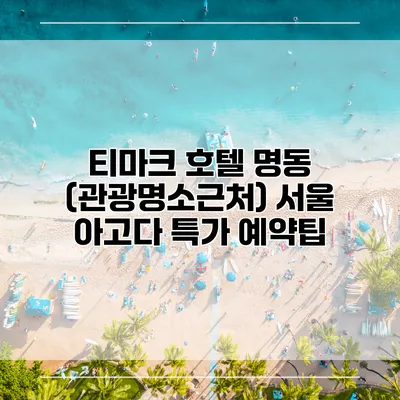 티마크 호텔 명동 (관광명소근처) 서울 아고다 특가 예약팁