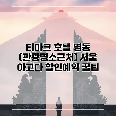 티마크 호텔 명동 (관광명소근처) 서울 아고다 할인예약 꿀팁