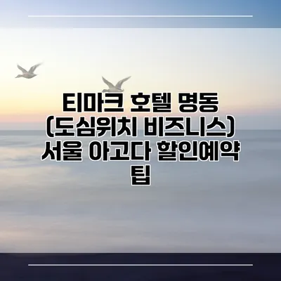 티마크 호텔 명동 (도심위치 비즈니스) 서울 아고다 할인예약 팁