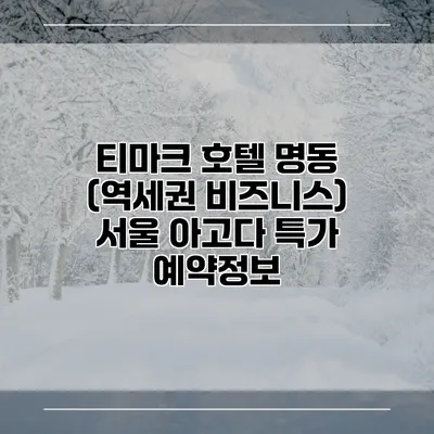 티마크 호텔 명동 (역세권 비즈니스) 서울 아고다 특가 예약정보