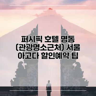 퍼시픽 호텔 명동 (관광명소근처) 서울 아고다 할인예약 팁