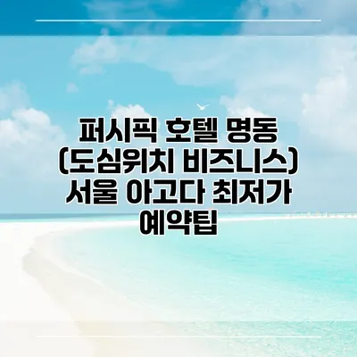 퍼시픽 호텔 명동 (도심위치 비즈니스) 서울 아고다 최저가 예약팁