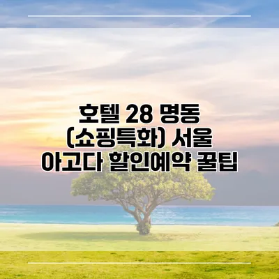 호텔 28 명동 (쇼핑특화) 서울 아고다 할인예약 꿀팁