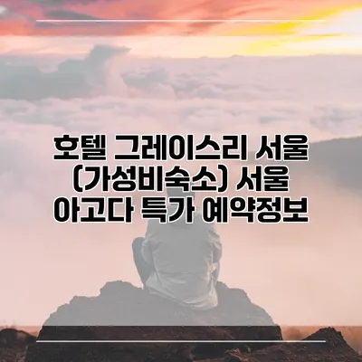 호텔 그레이스리 서울 (가성비숙소) 서울 아고다 특가 예약정보