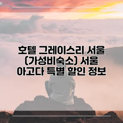 호텔 그레이스리 서울 (가성비숙소) 서울 아고다 특별 할인 정보