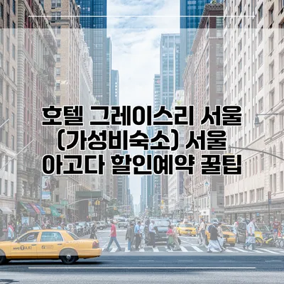 호텔 그레이스리 서울 (가성비숙소) 서울 아고다 할인예약 꿀팁