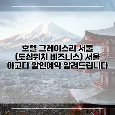 호텔 그레이스리 서울 (도심위치 비즈니스) 서울 아고다 할인예약 알려드립니다