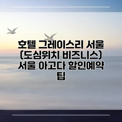 호텔 그레이스리 서울 (도심위치 비즈니스) 서울 아고다 할인예약 팁