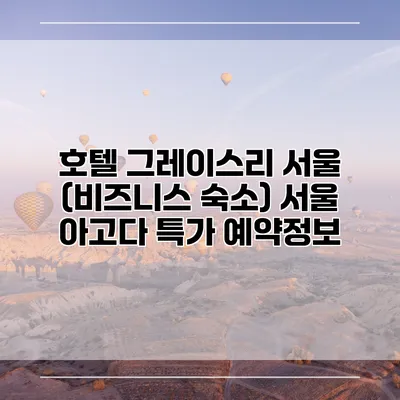 호텔 그레이스리 서울 (비즈니스 숙소) 서울 아고다 특가 예약정보