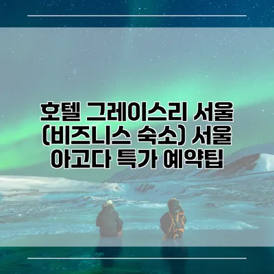 호텔 그레이스리 서울 (비즈니스 숙소) 서울 아고다 특가 예약팁