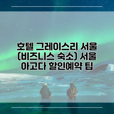 호텔 그레이스리 서울 (비즈니스 숙소) 서울 아고다 할인예약 팁