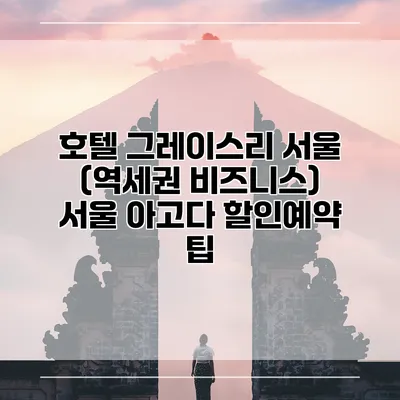 호텔 그레이스리 서울 (역세권 비즈니스) 서울 아고다 할인예약 팁