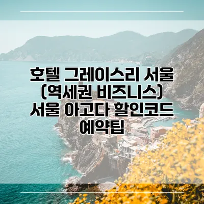 호텔 그레이스리 서울 (역세권 비즈니스) 서울 아고다 할인코드 예약팁