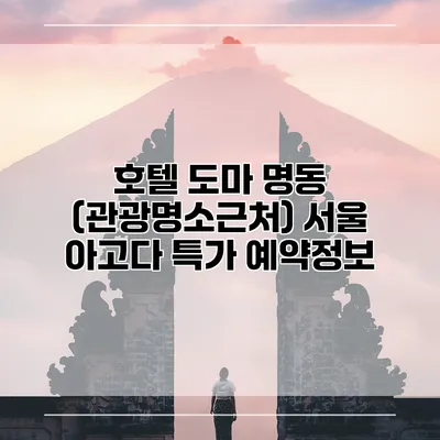 호텔 도마 명동 (관광명소근처) 서울 아고다 특가 예약정보