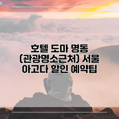 호텔 도마 명동 (관광명소근처) 서울 아고다 할인 예약팁