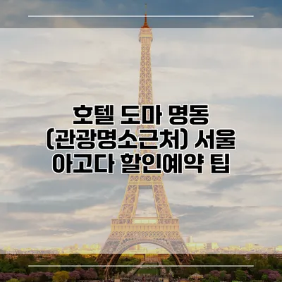 호텔 도마 명동 (관광명소근처) 서울 아고다 할인예약 팁