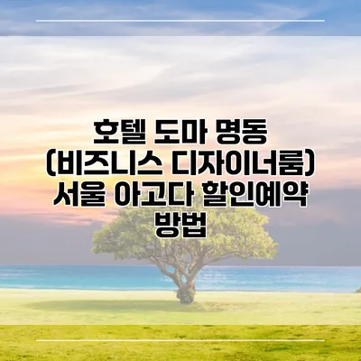 호텔 도마 명동 (비즈니스 디자이너룸) 서울 아고다 할인예약 방법