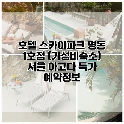 호텔 스카이파크 명동 1호점 (가성비숙소) 서울 아고다 특가 예약정보