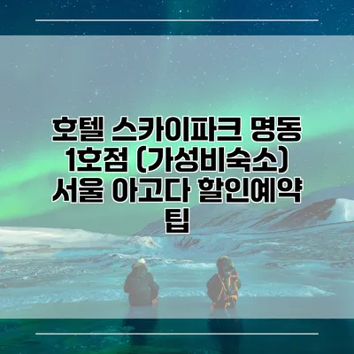 호텔 스카이파크 명동 1호점 (가성비숙소) 서울 아고다 할인예약 팁