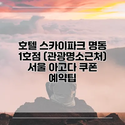 호텔 스카이파크 명동 1호점 (관광명소근처) 서울 아고다 쿠폰 예약팁