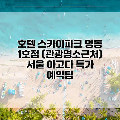 호텔 스카이파크 명동 1호점 (관광명소근처) 서울 아고다 특가 예약팁