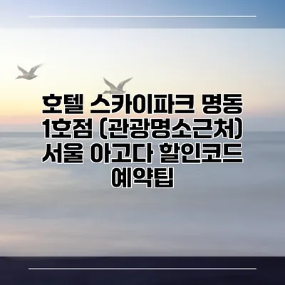 호텔 스카이파크 명동 1호점 (관광명소근처) 서울 아고다 할인코드 예약팁
