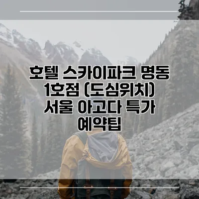 호텔 스카이파크 명동 1호점 (도심위치) 서울 아고다 특가 예약팁