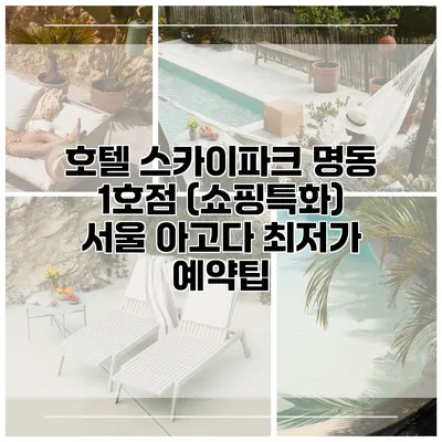 호텔 스카이파크 명동 1호점 (쇼핑특화) 서울 아고다 최저가 예약팁