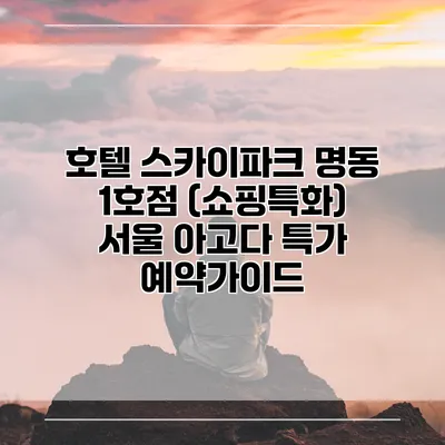 호텔 스카이파크 명동 1호점 (쇼핑특화) 서울 아고다 특가 예약가이드