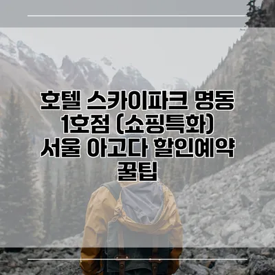 호텔 스카이파크 명동 1호점 (쇼핑특화) 서울 아고다 할인예약 꿀팁
