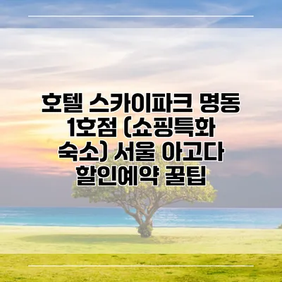 호텔 스카이파크 명동 1호점 (쇼핑특화 숙소) 서울 아고다 할인예약 꿀팁