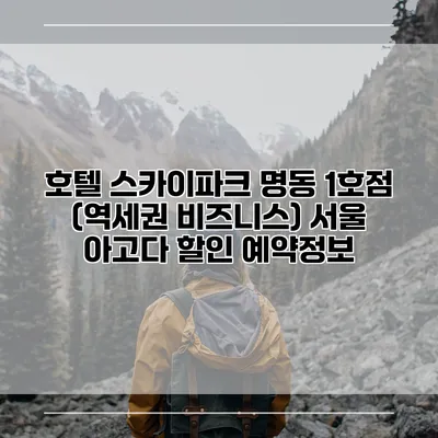 호텔 스카이파크 명동 1호점 (역세권 비즈니스) 서울 아고다 할인 예약정보
