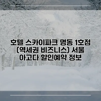 호텔 스카이파크 명동 1호점 (역세권 비즈니스) 서울 아고다 할인예약 정보