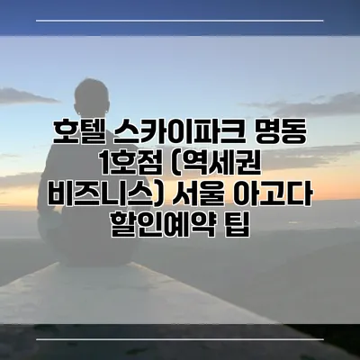 호텔 스카이파크 명동 1호점 (역세권 비즈니스) 서울 아고다 할인예약 팁