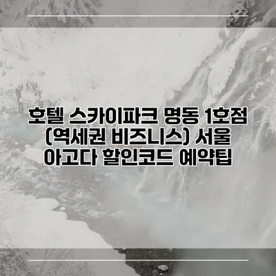 호텔 스카이파크 명동 1호점 (역세권 비즈니스) 서울 아고다 할인코드 예약팁