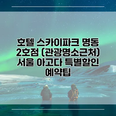 호텔 스카이파크 명동 2호점 (관광명소근처) 서울 아고다 특별할인 예약팁