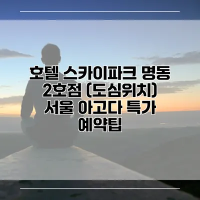 호텔 스카이파크 명동 2호점 (도심위치) 서울 아고다 특가 예약팁