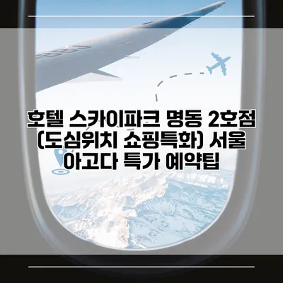호텔 스카이파크 명동 2호점 (도심위치 쇼핑특화) 서울 아고다 특가 예약팁