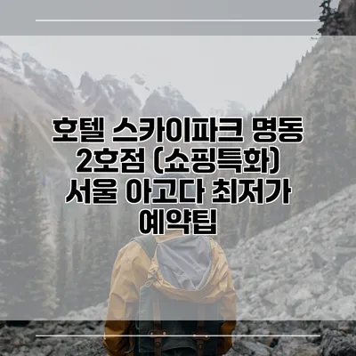 호텔 스카이파크 명동 2호점 (쇼핑특화) 서울 아고다 최저가 예약팁