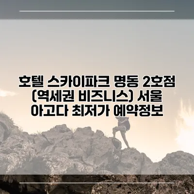 호텔 스카이파크 명동 2호점 (역세권 비즈니스) 서울 아고다 최저가 예약정보