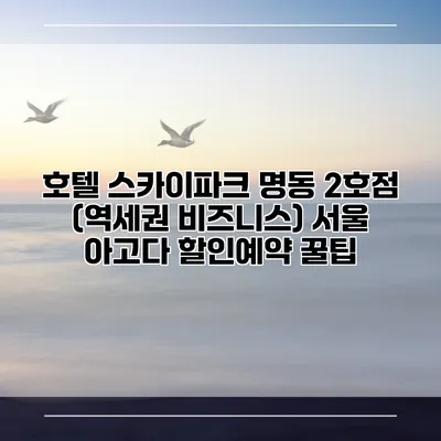 호텔 스카이파크 명동 2호점 (역세권 비즈니스) 서울 아고다 할인예약 꿀팁