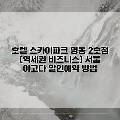 호텔 스카이파크 명동 2호점 (역세권 비즈니스) 서울 아고다 할인예약 방법