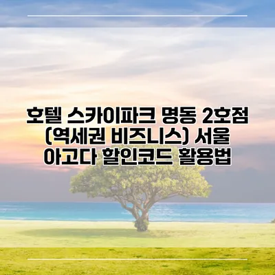 호텔 스카이파크 명동 2호점 (역세권 비즈니스) 서울 아고다 할인코드 활용법